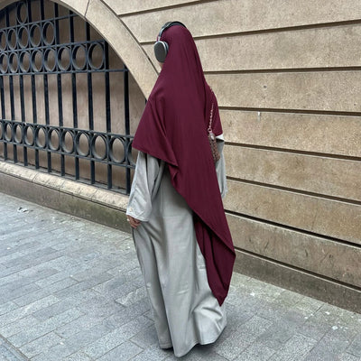 LM517 Jersey Long Khimar - One Layer Maxi Headscarves | Tudong Prayer Shawl for Muslim Women | 2025 Ramadan Limited Edition