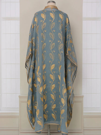 LM185 Summer Cotton Abaya 2 Piece Set | Breathable Embroidered Maxi Kaftan Dress