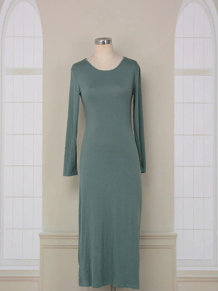 LM185 Summer Cotton Abaya 2 Piece Set | Breathable Embroidered Maxi Kaftan Dress