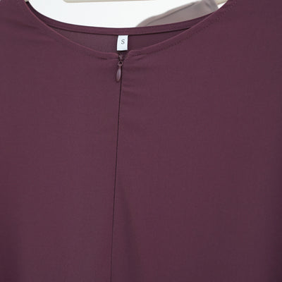 LM070 Nursing-Friendly Tie-Wrist Abaya Dress  Zipper Front & Flora Cuff Premium Soft Nidha Style