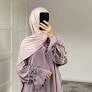 LM070 Nursing-Friendly Tie-Wrist Abaya Dress  Zipper Front & Flora Cuff Premium Soft Nidha Style