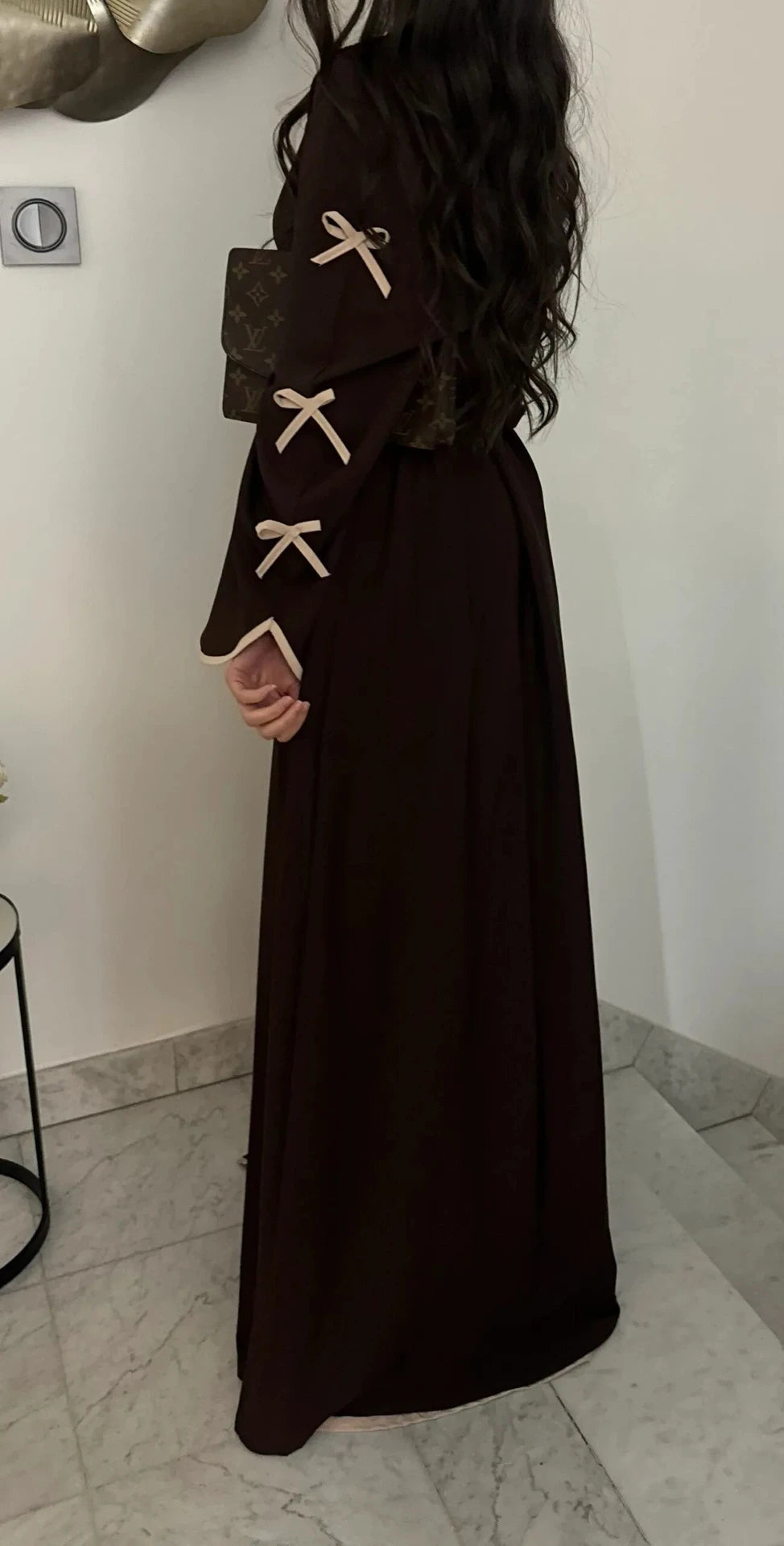 LM088 TikTok 2025 Coquette Wave Abaya Cardigan | Premium Nidha Medina Silk | Arabic Modest Fashion