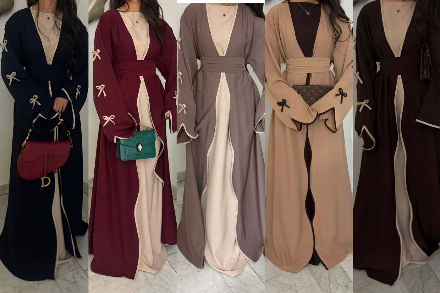 LM088 TikTok 2025 Coquette Wave Abaya Cardigan | Premium Nidha Medina Silk | Arabic Modest Fashion