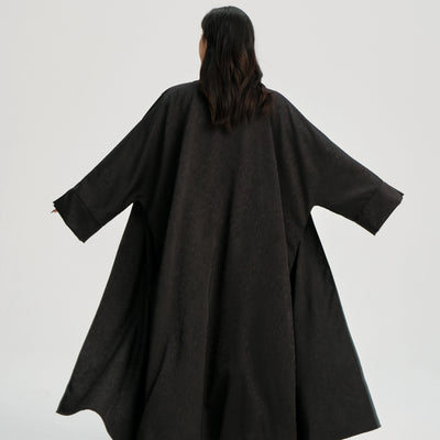 LM120 Jacquard Open Abaya | Split Sleeve Khaleeji Kaftan Cardigan
