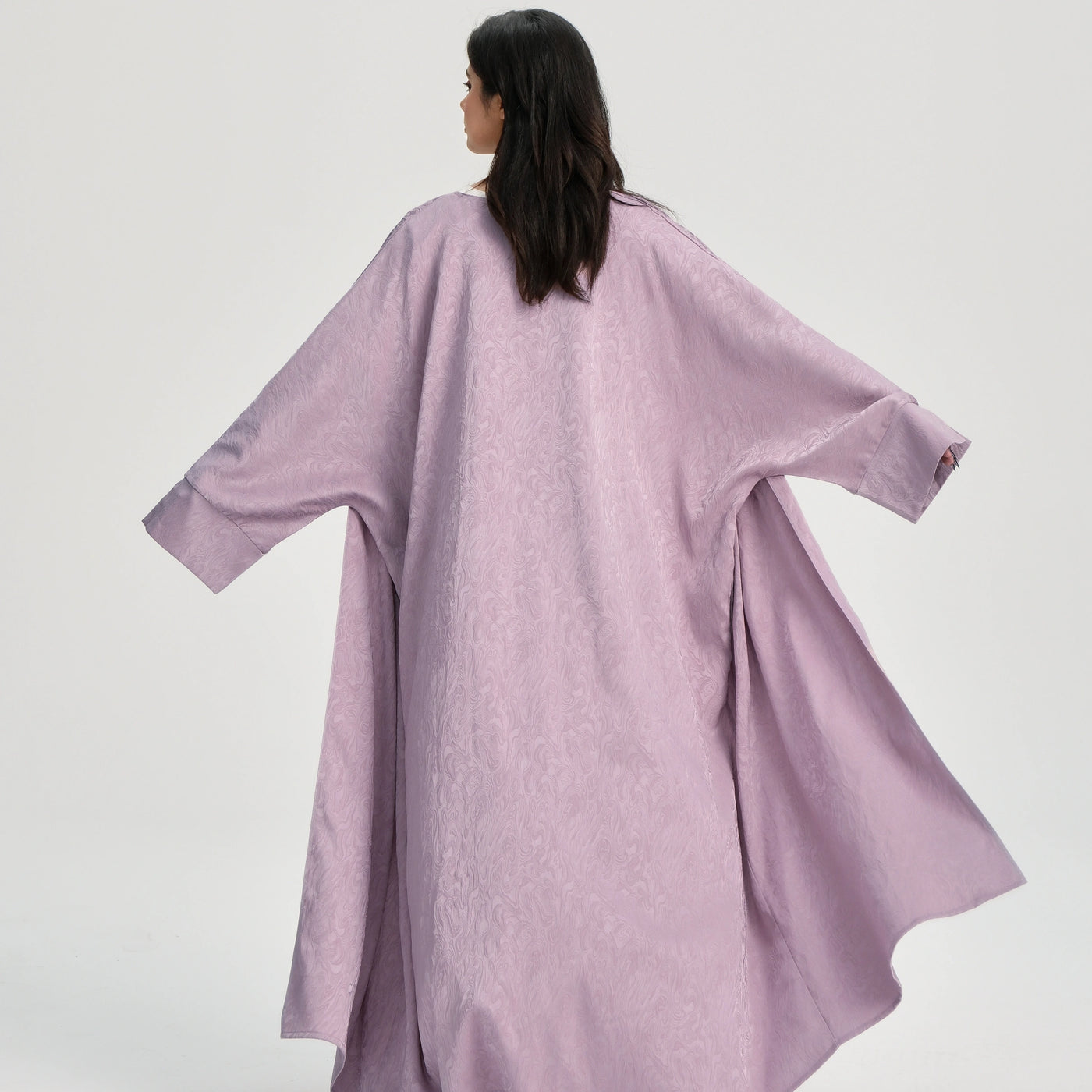 LM120 Jacquard Open Abaya | Split Sleeve Khaleeji Kaftan Cardigan