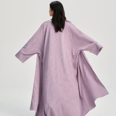LM120 Jacquard Open Abaya | Split Sleeve Khaleeji Kaftan Cardigan