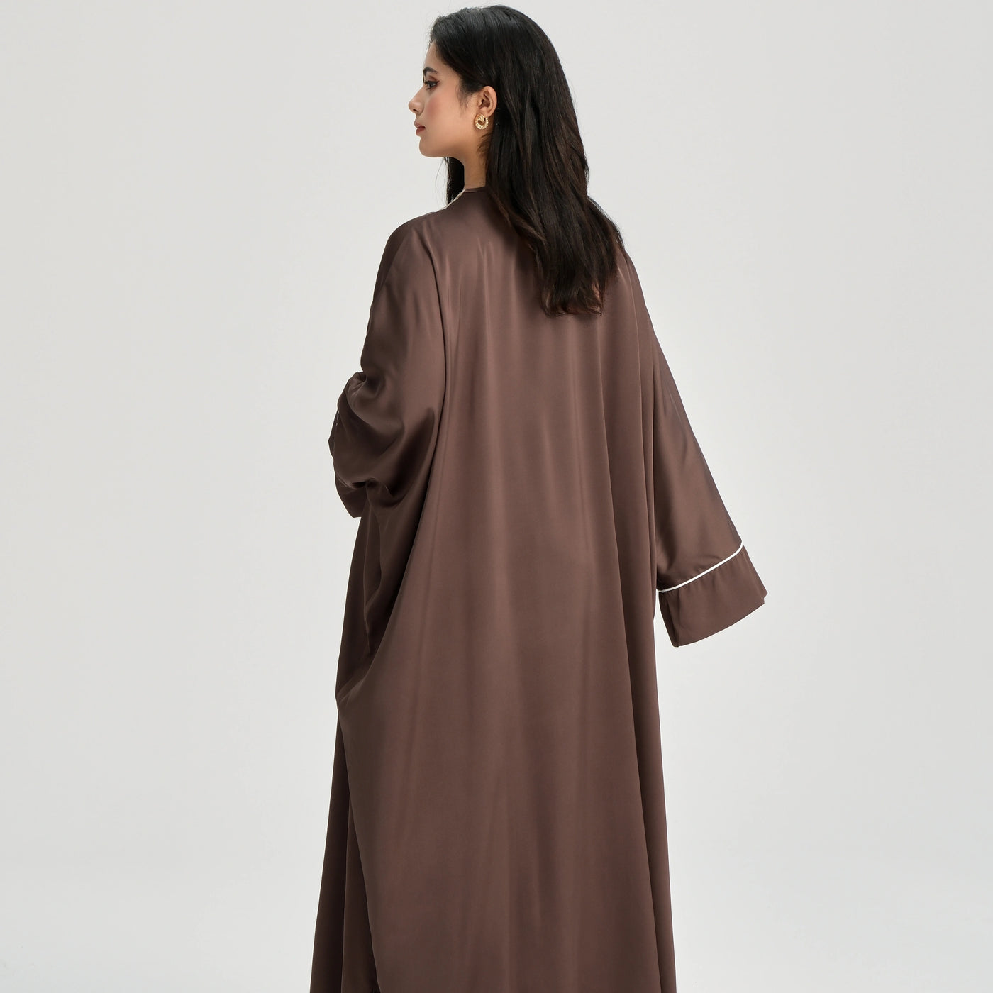 LM122 Gold Lace Kaftan Abaya with Inner Belt | Khaleeji Modest Maxi Dress