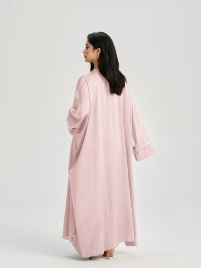 LM122 Gold Lace Kaftan Abaya with Inner Belt | Khaleeji Modest Maxi Dress