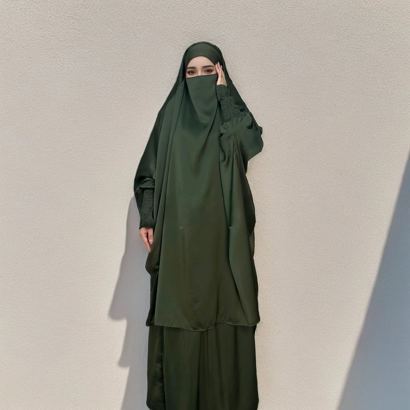 LM011 Luxury Multi-Color Two-Piece Jilbab Set | Elegant Islamic Dress for Women
