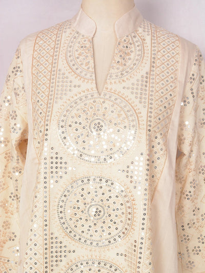 ML187 Embroidered Sequin Abaya Dress – Elegant V-Neck Modest Long Robe