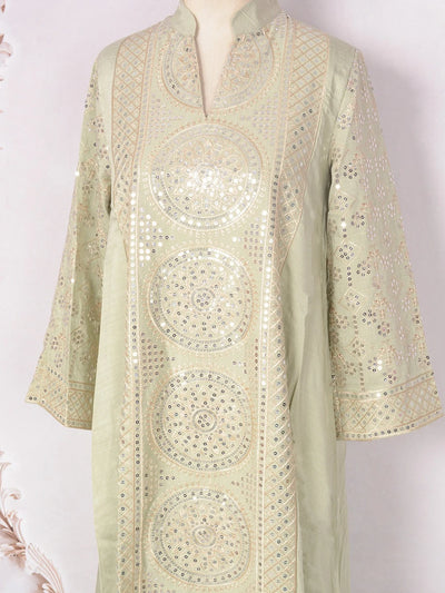 ML187 Embroidered Sequin Abaya Dress – Elegant V-Neck Modest Long Robe