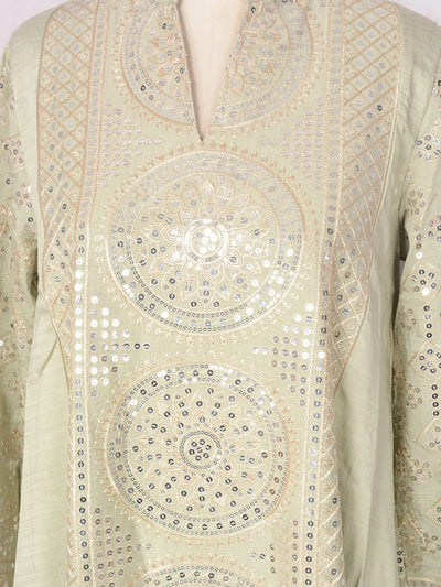 ML187 Embroidered Sequin Abaya Dress – Elegant V-Neck Modest Long Robe