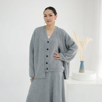 LM225 Winter Knit 3-Piece Abaya Set for Muslim Women – Modest Co-ord