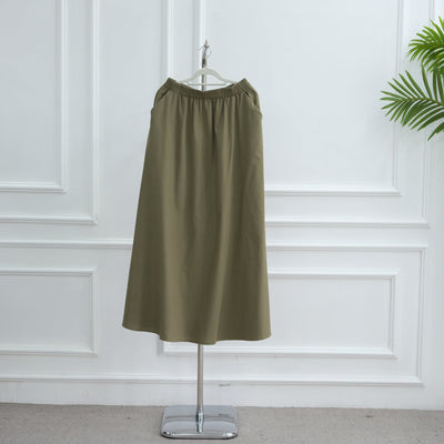 LM306 Cotton Linen Two-Piece Set – Asymmetric Top & Maxi Skirt Modest Outfit