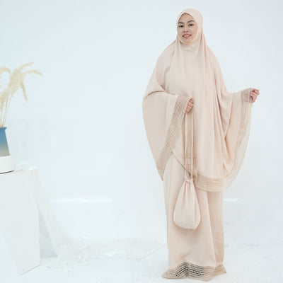 LM300 Khimar Prayer Set – 4-Piece Modest Outfit with Lace Trim