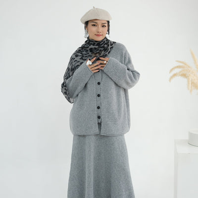 LM225 Winter Knit 3-Piece Abaya Set for Muslim Women – Modest Co-ord