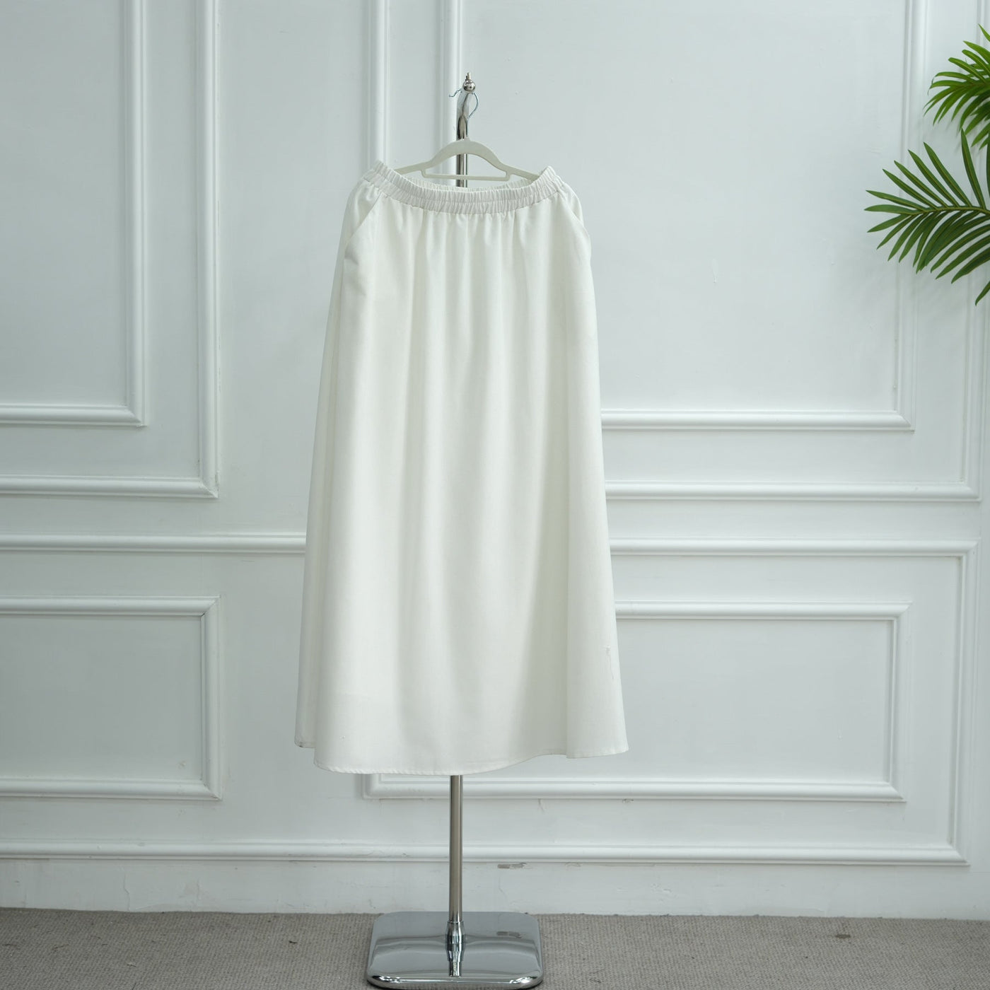 LM306 Cotton Linen Two-Piece Set – Asymmetric Top & Maxi Skirt Modest Outfit