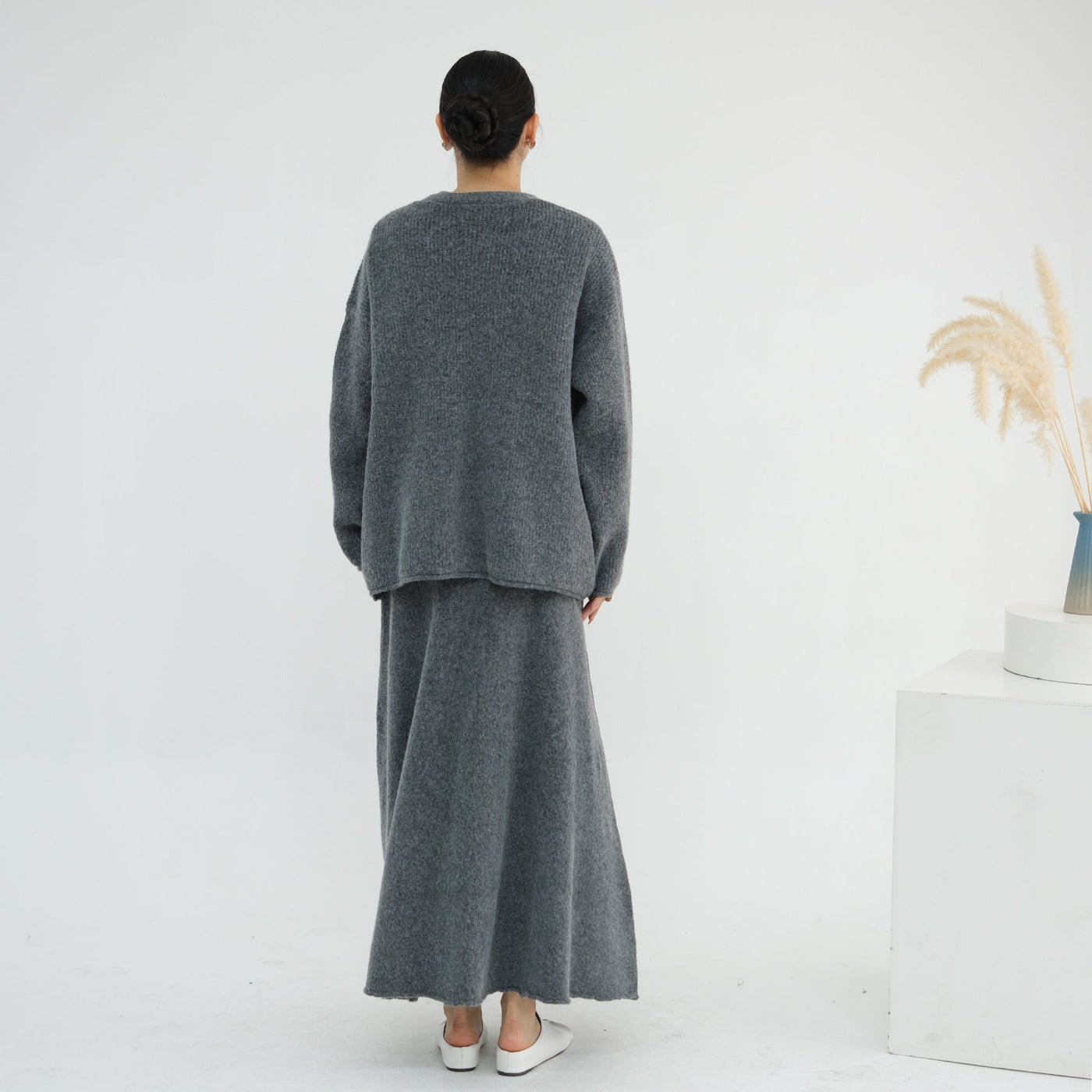 LM225 Winter Knit 3-Piece Abaya Set for Muslim Women – Modest Co-ord