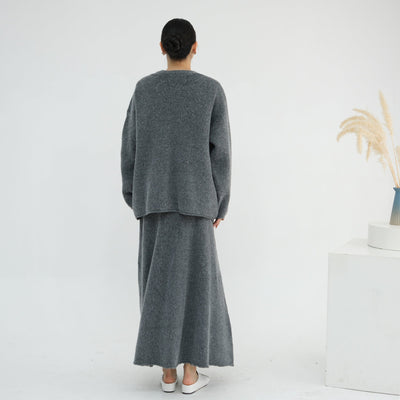 LM225 Winter Knit 3-Piece Abaya Set for Muslim Women – Modest Co-ord