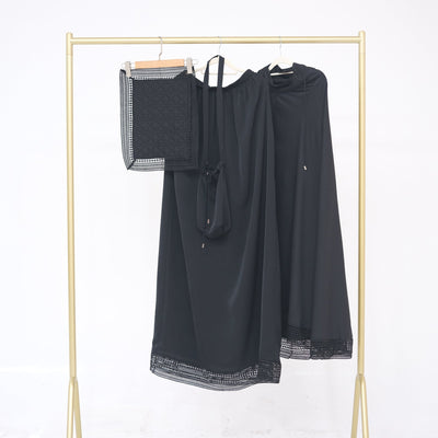 LM300 Khimar Prayer Set – 4-Piece Modest Outfit with Lace Trim