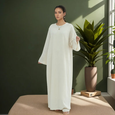 Cozy Winter Abaya Maxi Dress – Knitted Closed Design for Modest Women | LM075 - LM075-Coffee-XS/S LumosModesty