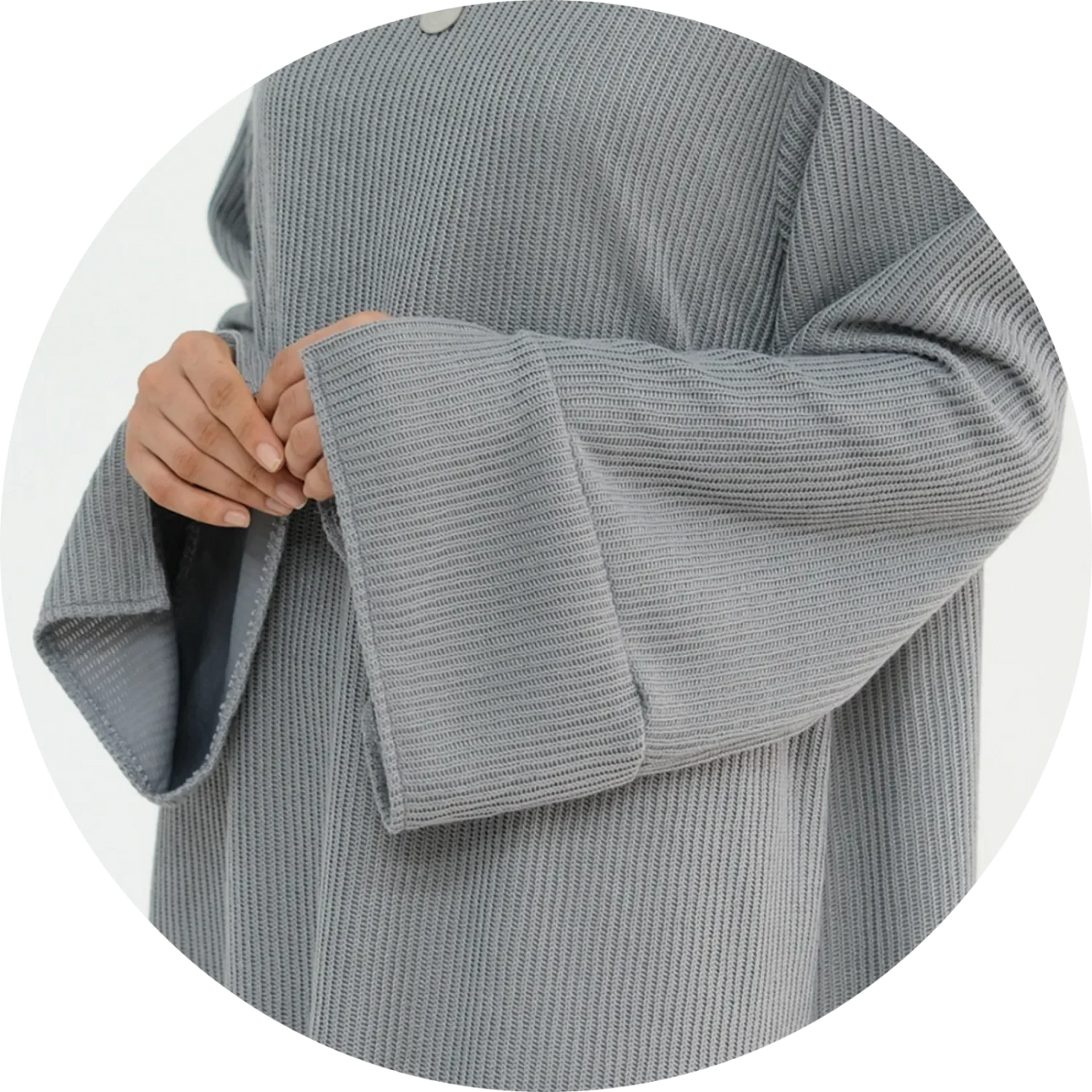 Cozy Winter Abaya Maxi Dress – Knitted Closed Design for Modest Women | LM075 - LM075-Coffee-XS/S LumosModesty