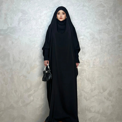 LM001 Muslim Dress for Women | One-Piece Jilbab Abaya | Modest Prayer Clothes & Islamic Khimar Dubai Outfits - LM001-LATTE-Jilbab Only LumosModesty