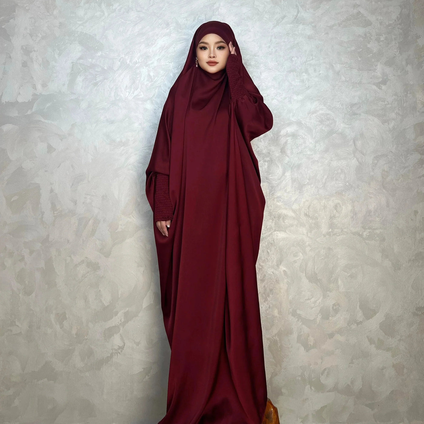 LM001 Muslim Dress for Women | One-Piece Jilbab Abaya | Modest Prayer Clothes & Islamic Khimar Dubai Outfits - LM001-LATTE-Jilbab Only LumosModesty
