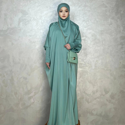 LM001 Muslim Dress for Women | One-Piece Jilbab Abaya | Modest Prayer Clothes & Islamic Khimar Dubai Outfits - LM001-LATTE-Jilbab Only LumosModesty