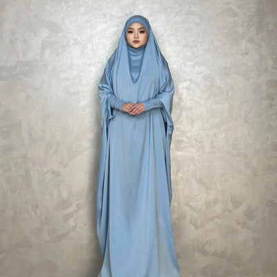 LM001 Muslim Dress for Women | One-Piece Jilbab Abaya | Modest Prayer Clothes & Islamic Khimar Dubai Outfits - LM001-LATTE-Jilbab Only LumosModesty