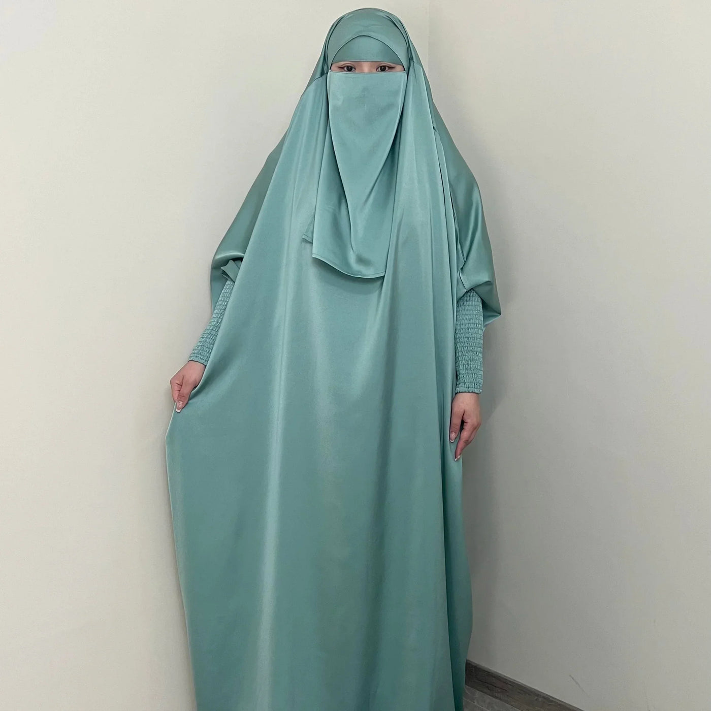 LM001 Muslim Dress for Women | One-Piece Jilbab Abaya | Modest Prayer Clothes & Islamic Khimar Dubai Outfits - LM001-LATTE-Jilbab Only LumosModesty