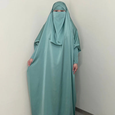 LM001 Muslim Dress for Women | One-Piece Jilbab Abaya | Modest Prayer Clothes & Islamic Khimar Dubai Outfits - LM001-LATTE-Jilbab Only LumosModesty