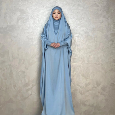 LM001 Muslim Dress for Women | One-Piece Jilbab Abaya | Modest Prayer Clothes & Islamic Khimar Dubai Outfits - LM001-LATTE-Jilbab Only LumosModesty