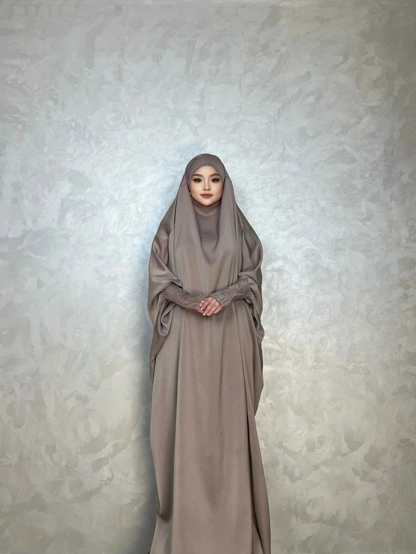 LM001 Muslim Dress for Women | One-Piece Jilbab Abaya | Modest Prayer Clothes & Islamic Khimar Dubai Outfits - LM001-LATTE-Jilbab Only LumosModesty