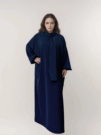 LM003 Hooded Abaya Hijab -Attached With Scarf - Pockets (Buy One Get One Free） - LM003-LATTE-0=S (4'11-5'1) LumosModesty