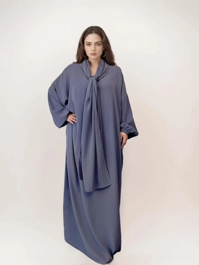 LM003 Hooded Abaya Hijab -Attached With Scarf - Pockets (Buy One Get One Free） - LM003-LATTE-0=S (4'11-5'1) LumosModesty