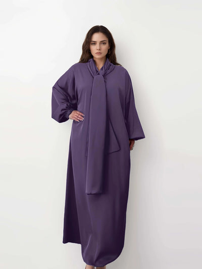 LM003 Hooded Abaya Hijab -Attached With Scarf - Pockets (Buy One Get One Free） - LM003-LATTE-0=S (4'11-5'1) LumosModesty
