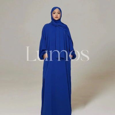 LM003 Hooded Abaya Hijab -Attached With Scarf - Pockets (Buy One Get One Free） - LM003-LATTE-0=S (4'11-5'1) LumosModesty