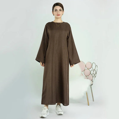 LM007 Linen Open Abaya with Belt & Pockets | Lightweight Modest Wear - LM007-OAT-S (52)-Cardigan LumosModesty