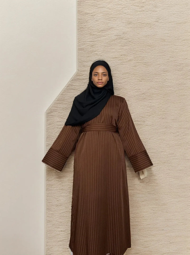 Thick Abaya Dress with Belt & Pockets | LM009 Winter Abaya LumosModesty Thick Abaya Dress with Belt & Pockets | LM009 Winter Abaya LumosModesty