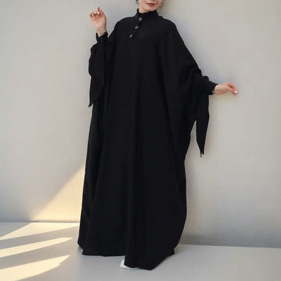 LM019 Butterfly Abaya in Various Colors | Elegant Flowing Islamic Dress for Women - LM019-LILAC GREY-Size 1 LumosModesty