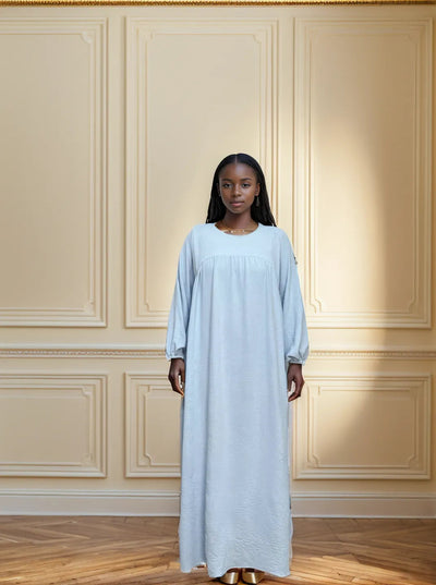 LM021 Elegant Balloon Sleeves Abaya with Pockets | Modest Islamic Dress for Women