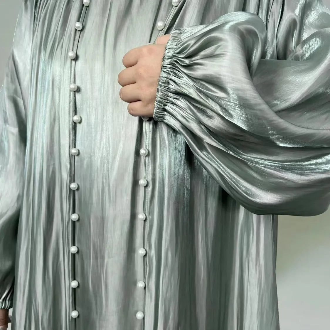 LM022 Lightweight Pearl 5-Piece Abaya Set | Elegant Modest Islamic Wear for Women - LM022-Mint Green-S LumosModesty