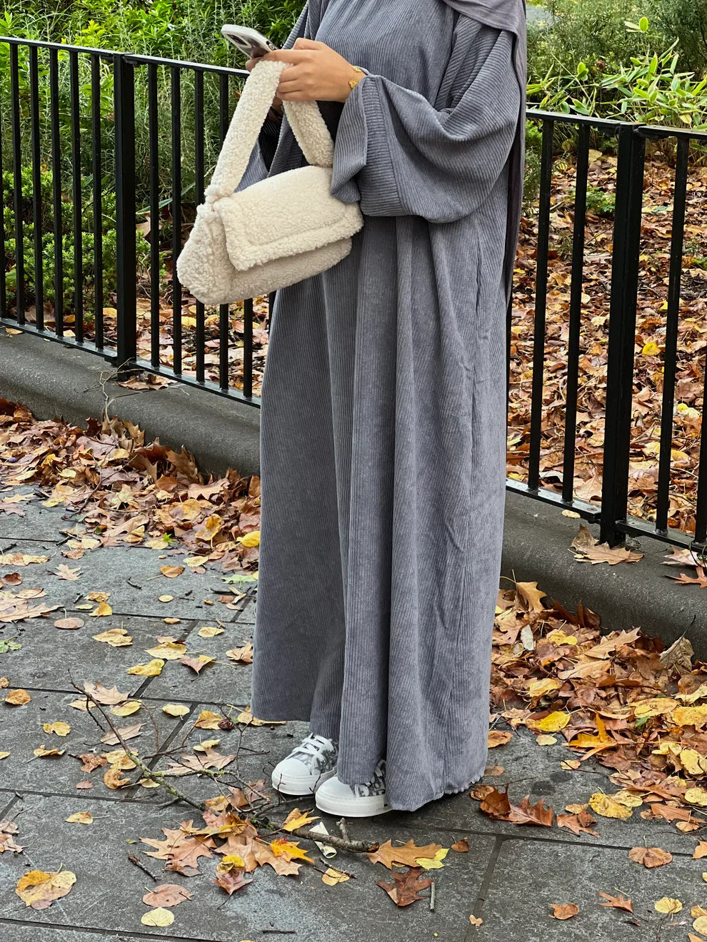 Corduroy Abaya Winter Maxi Dress LM049 | Modest Islamic Wear LumosModesty Corduroy Abaya Winter Maxi Dress LM049 | Modest Islamic Wear LumosModesty