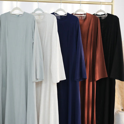 LM100 Elegant Tie-back Linen Cotton Abaya – Slim Fit, Size Up for Comfort | Modest Eid Dress - LM100-Light Green-S (52) LumosModesty
