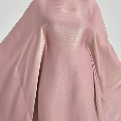 LM123 Butterfly Abaya Kaftan with Adjustable Belt – Shiny Modest Batwing Dress - LM123-Dark Grey-FREE SIZE LumosModesty