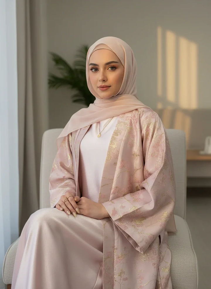 LM178 Sakura Pink Kimono Abaya