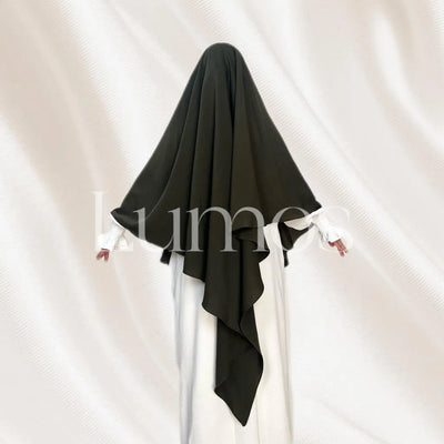 LM501 One Layer Nidha Khimar | Lightweight Travel-Friendly Modest Headscarf - LM501-LILAC DARK GREY-One size fits all LumosModesty
