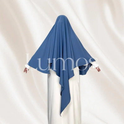 LM501 One Layer Nidha Khimar | Lightweight Travel-Friendly Modest Headscarf - LM501-LILAC DARK GREY-One size fits all LumosModesty
