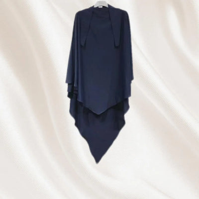 LM501 One Layer Nidha Khimar | Lightweight Travel-Friendly Modest Headscarf - LM501-LILAC DARK GREY-One size fits all LumosModesty